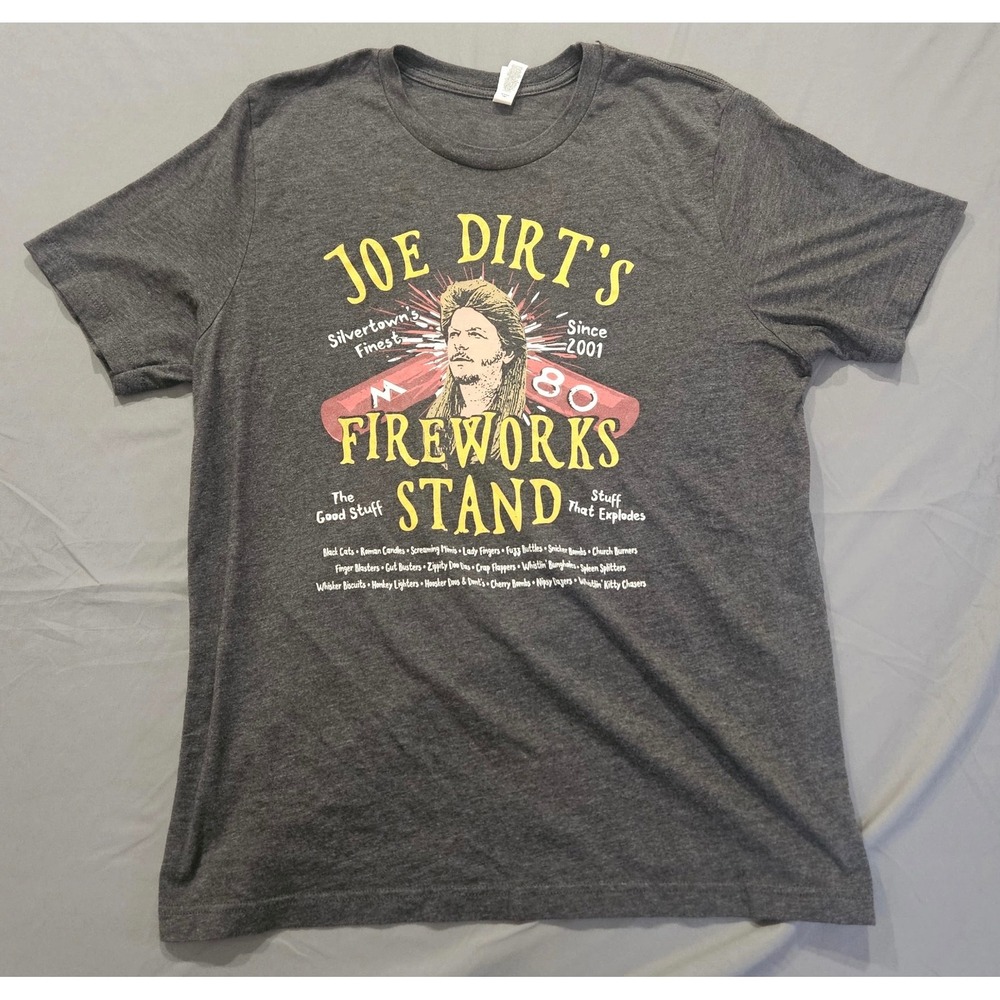 Bella Canvas Joe Dirt Fireworks Stand Shirt Women XL Gray Graphic Tee
